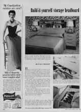 Better Homes & Gardens April 1953 Magazine Article: Build-it-yourself storage headboard
