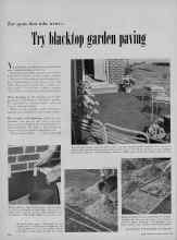 Better Homes & Gardens April 1953 Magazine Article: Try blacktop garden paving