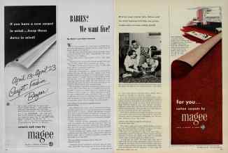 Better Homes & Gardens April 1953 Magazine Article: BABIES? We want five!