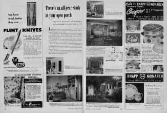 Better Homes & Gardens April 1953 Magazine Article: There's an all-fear study in your open porch