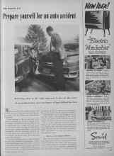 Better Homes & Gardens May 1953 Magazine Article: The Family Car Prepare yourself for an auto accident