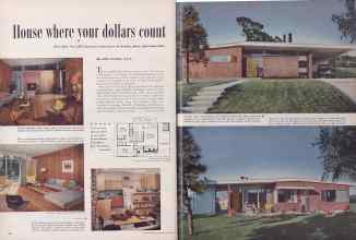 Better Homes & Gardens May 1953 Magazine Article: House where your dollars count