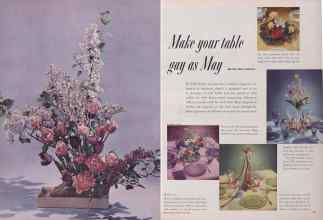 Better Homes & Gardens May 1953 Magazine Article: Make your table gay as May