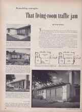 Better Homes & Gardens June 1953 Magazine Article: That living-room traffic jam