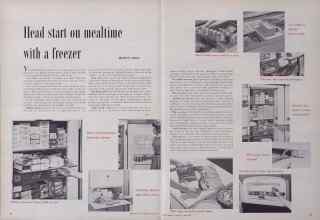 Better Homes & Gardens June 1953 Magazine Article: Head start on mealtime with a freezer