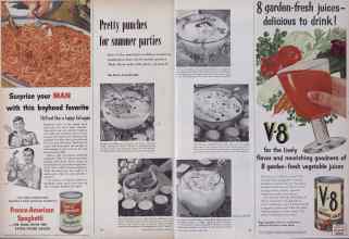 Better Homes & Gardens June 1953 Magazine Article: Pretty punches for summer parties
