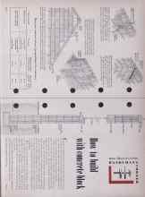 Better Homes & Gardens August 1953 Magazine Article: How to build with concrete block