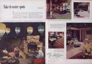 Better Homes & Gardens August 1953 Magazine Article: Take-it-easier spots