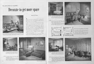 Better Homes & Gardens August 1953 Magazine Article: You don't have to remodel--Decorate to get more space
