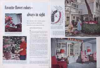 Better Homes & Gardens August 1953 Magazine Article: Favorite flower colors always in sight