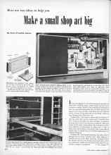 Better Homes & Gardens September 1953 Magazine Article: Here are two ideas to help you Make a small shop act big