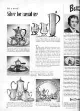 Better Homes & Gardens October 1953 Magazine Article: Silver for casual use