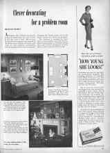 Better Homes & Gardens October 1953 Magazine Article: Clever decorating for a problem room