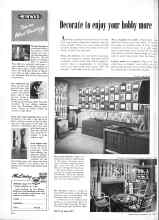 Better Homes & Gardens October 1953 Magazine Article: Decorate to enjoy your hobby more