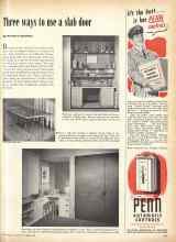 Better Homes & Gardens October 1953 Magazine Article: Three ways to use a slab door