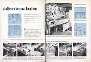 Better Homes & Gardens October 1953 Magazine Article: Workbench for a real handyman