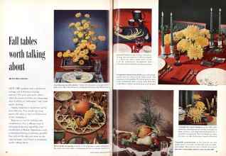 Better Homes & Gardens October 1953 Magazine Article: Fall tables worth talking about