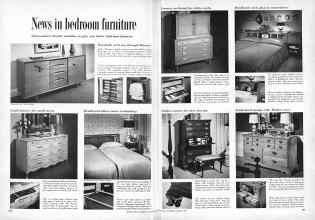 Better Homes & Gardens October 1953 Magazine Article: News in bedroom furniture