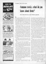 Better Homes & Gardens November 1953 Magazine Article: Common stocks--what do you know about them?