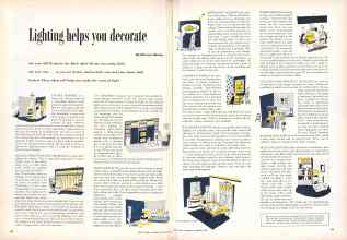 Better Homes & Gardens November 1953 Magazine Article: Lighting helps you decorate