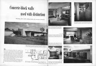 Better Homes & Gardens November 1953 Magazine Article: Concrete-block walls used with distinction