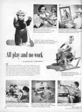 Better Homes & Gardens December 1953 Magazine Article: All play and no work