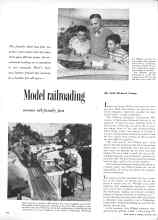 Better Homes & Gardens December 1953 Magazine Article: Model railroading means all-family fun