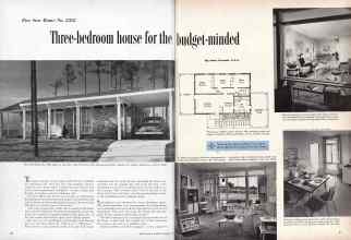 Better Homes & Gardens December 1953 Magazine Article: Three-bedroom house for the budget-minded