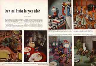 Better Homes & Gardens December 1953 Magazine Article: New and festive for your table