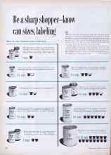 Better Homes & Gardens January 1954 Magazine Article: Be a sharp shopper-know can sizes, labeling