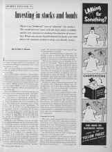 Better Homes & Gardens February 1954 Magazine Article: Investing in stocks and bonds