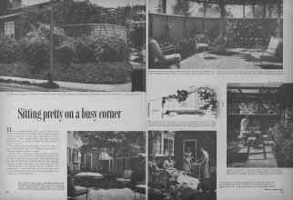 Better Homes & Gardens March 1954 Magazine Article: Sitting pretty on a busy corner