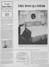 Better Homes & Gardens April 1954 Magazine Article: Fabric dresses up a bedroom
