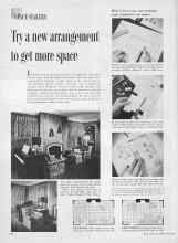 Better Homes & Gardens April 1954 Magazine Article: Try a new arrangement to get more space