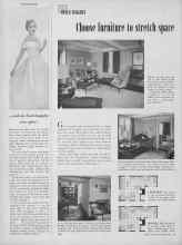 Better Homes & Gardens April 1954 Magazine Article: Choose furniture to stretch space