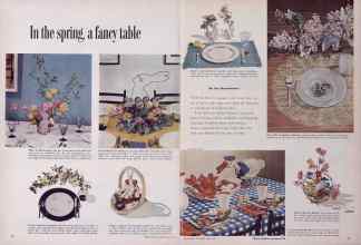 Better Homes & Gardens April 1954 Magazine Article: In the spring, a fancy table