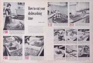 Better Homes & Gardens April 1954 Magazine Article: How to cut your dishwashing time