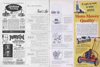 Better Homes & Gardens April 1954 Magazine Article: APRIL GARDEN REMINDERS: Now's the time to...