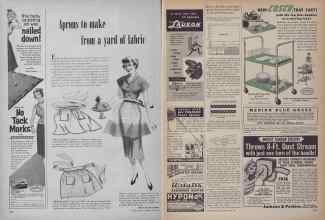 Better Homes & Gardens April 1954 Magazine Article: Aprons to moke from a yard of fabric
