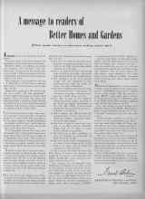 Better Homes & Gardens June 1954 Magazine Article: A message to readers of Better Homes and Gardens