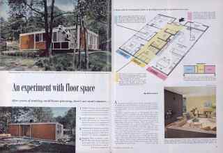 Better Homes & Gardens June 1954 Magazine Article: An experiment with floor space
