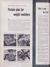 Better Homes & Gardens July 1954 Magazine Article: Protein plan for weight watchers