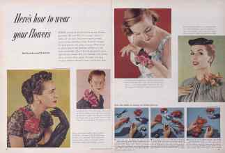 Better Homes & Gardens August 1954 Magazine Article: Here's how to wear your flowers