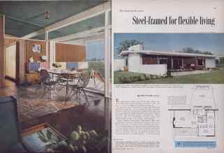 Better Homes & Gardens August 1954 Magazine Article: Steel-framed for flexible living