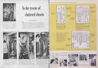 Better Homes & Gardens August 1954 Magazine Article: To the rescue of cluttered closets