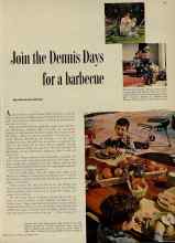 Better Homes & Gardens September 1954 Magazine Article: Join the Dennis Days for a barbecue