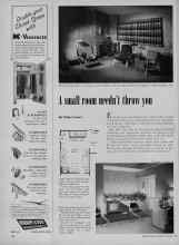 Better Homes & Gardens September 1954 Magazine Article: A small room needn't throw