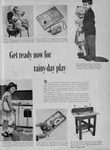 Better Homes & Gardens September 1954 Magazine Article: Get ready now for rainy-day play