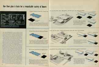 Better Homes & Gardens September 1954 Magazine Article: One floor plan is basis for a remarkable variety of houses