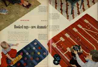 Better Homes & Gardens October 1954 Magazine Article: Hooked rugs--new, dramatic!